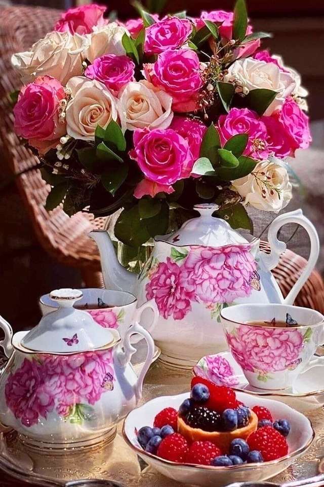 чай в розово онлайн пъзел