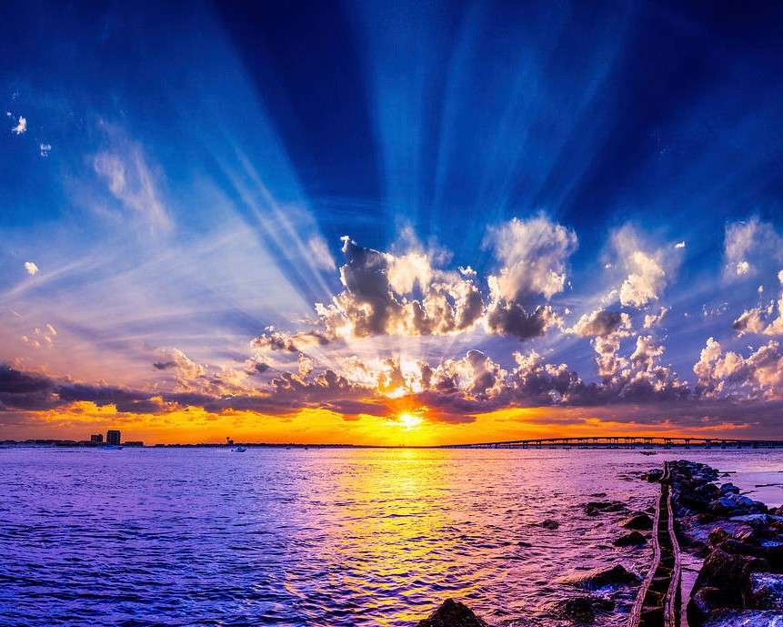 Csodálatos naplemente kilátás kirakós online