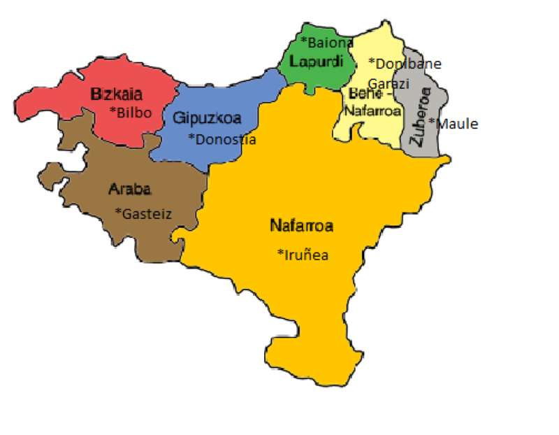 Карта Країни Басків пазл онлайн