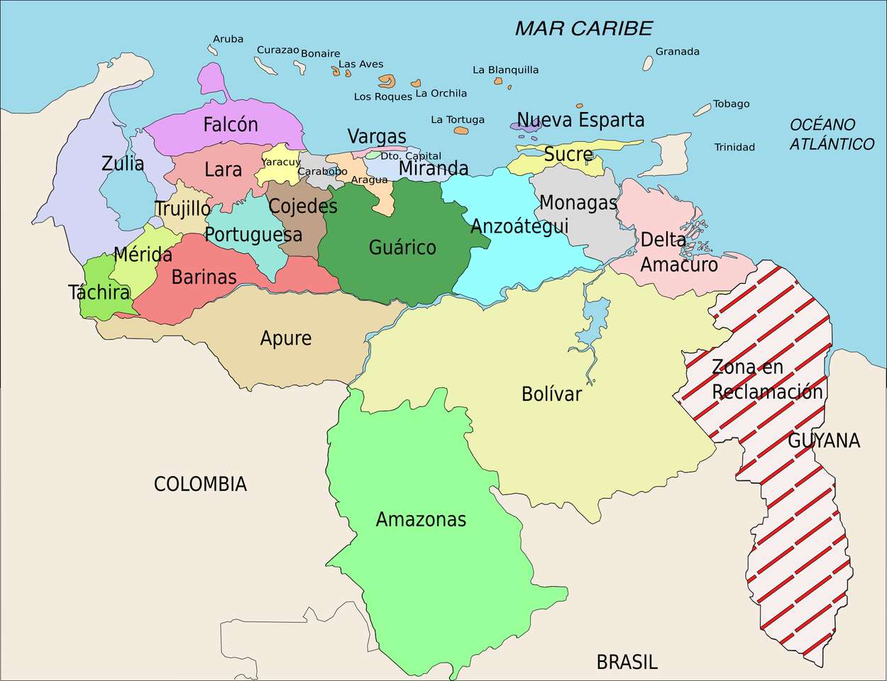 Kaart van Venezuela online puzzel