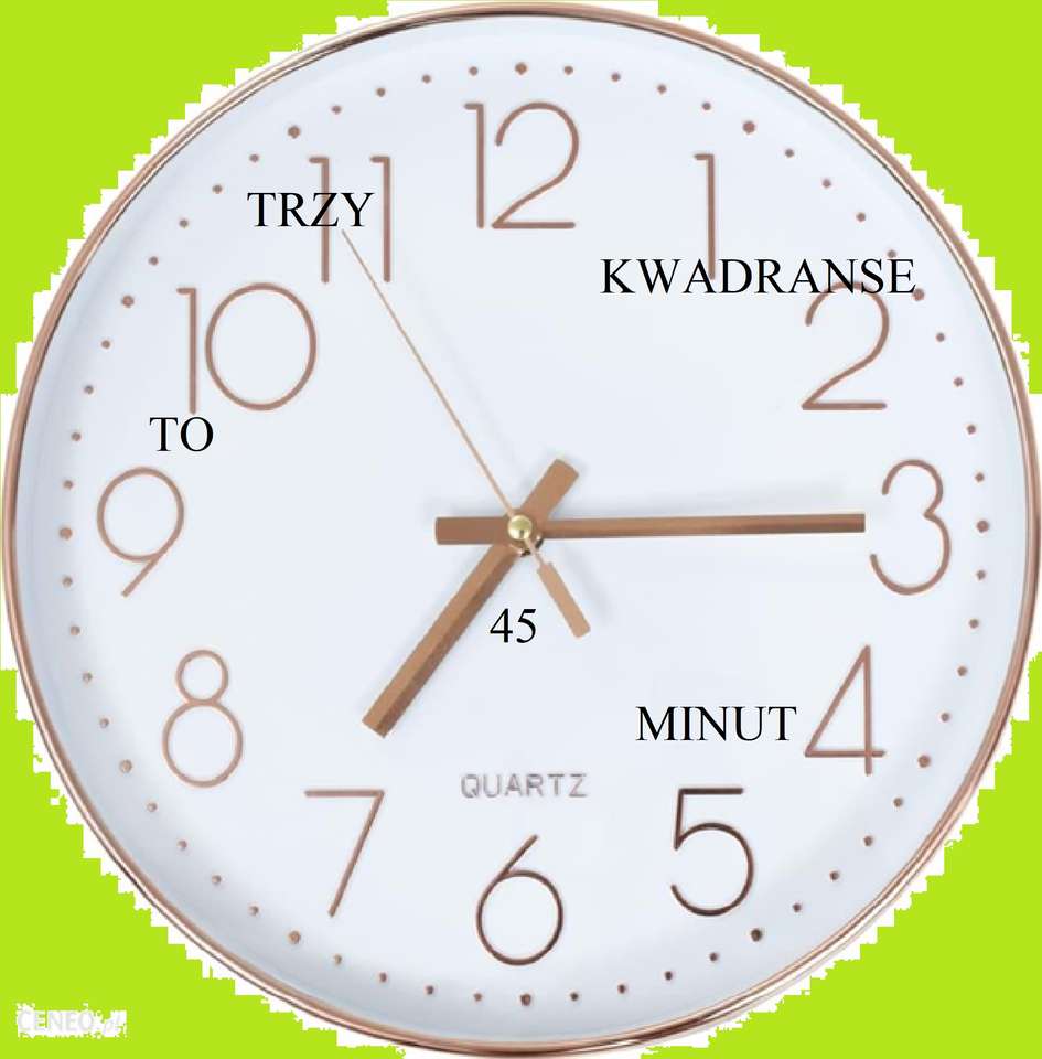 kwadransowy zegar skládačky online