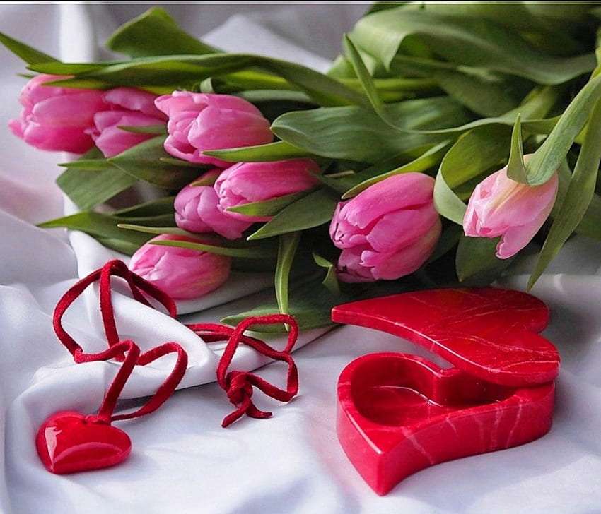 Buchet de Valentine din inimă pentru alesul inimii puzzle online