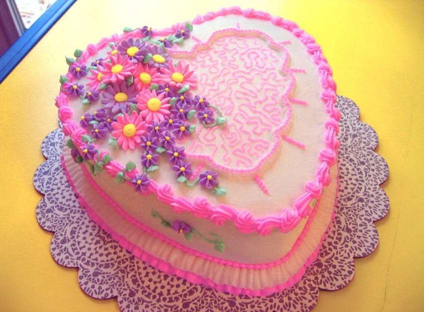 Солодкий приємний торт до Дня Святого Валентина для друзів онлайн пазл