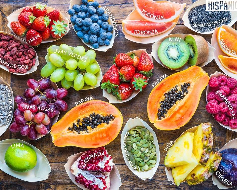 Nomes de frutas e sementes para comer puzzle online