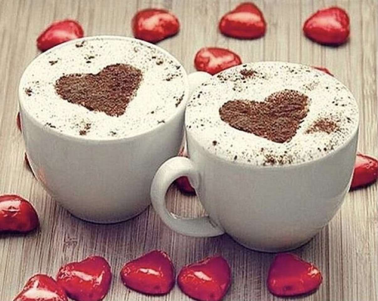 Alla hjärtans kaffe för två :) Pussel online
