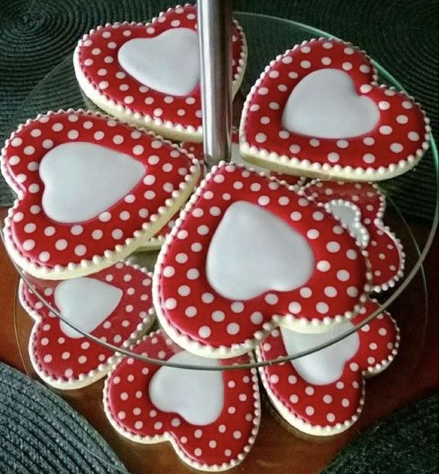 Jolis biscuits en forme de coeur :) puzzle en ligne