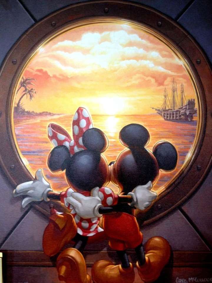 Mickey und Minnie auf Kreuzfahrt Online-Puzzle