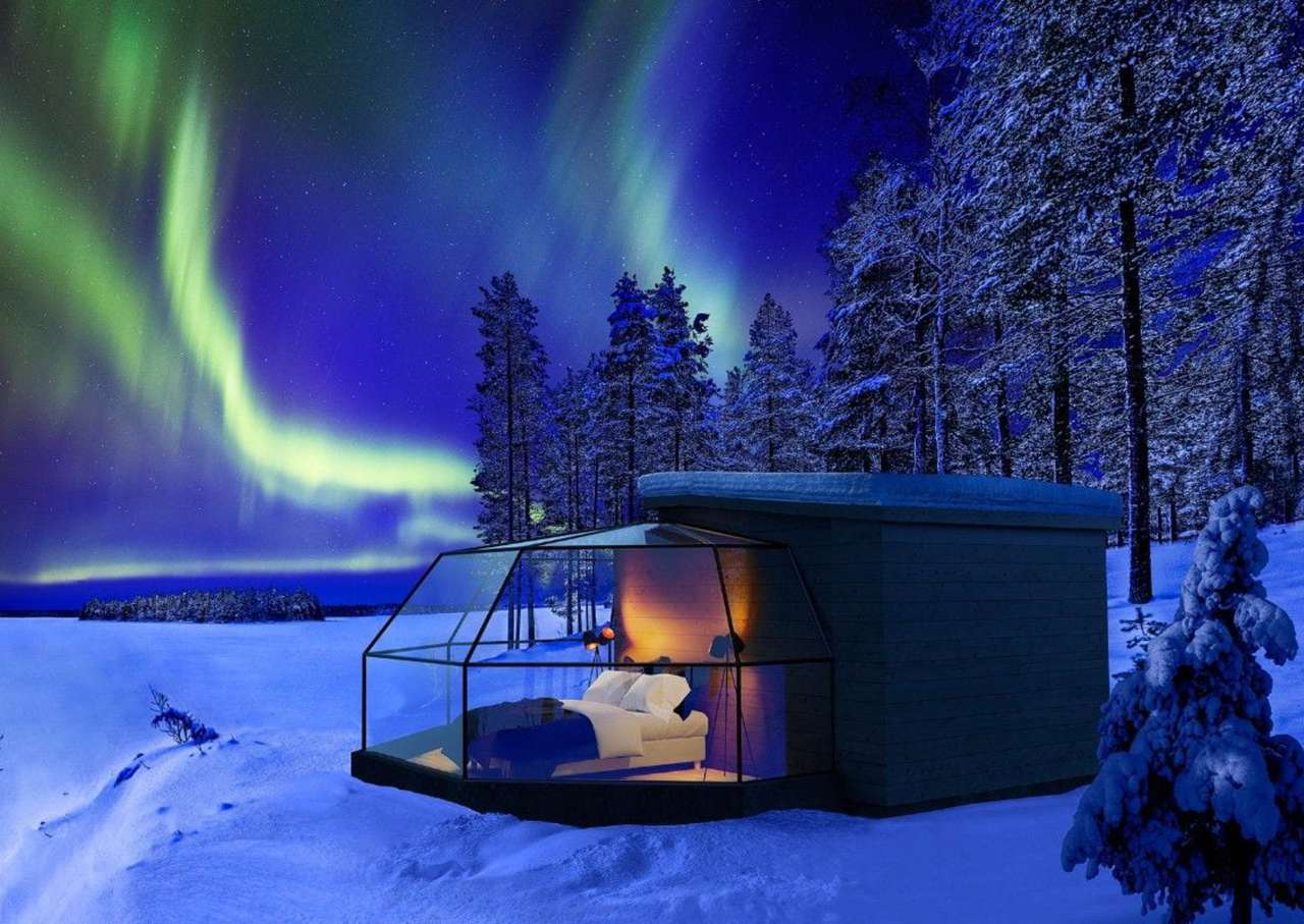 Ovanligt, vintermagiskt hus, något vackert Pussel online