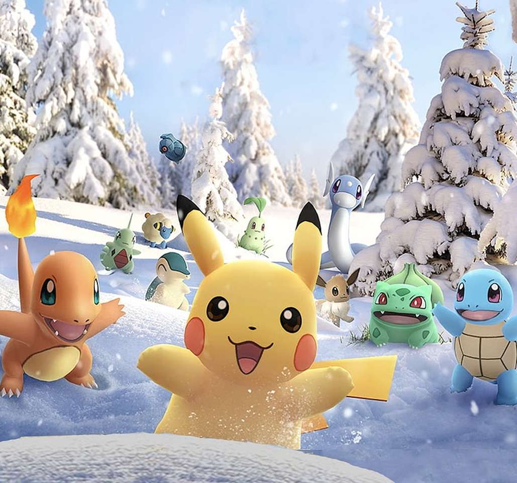 Pokémon en vacaciones de invierno rompecabezas en línea