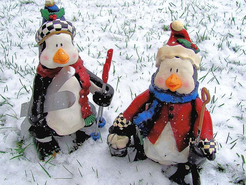 Pinguins da neve, ótima ideia :) quebra-cabeças online