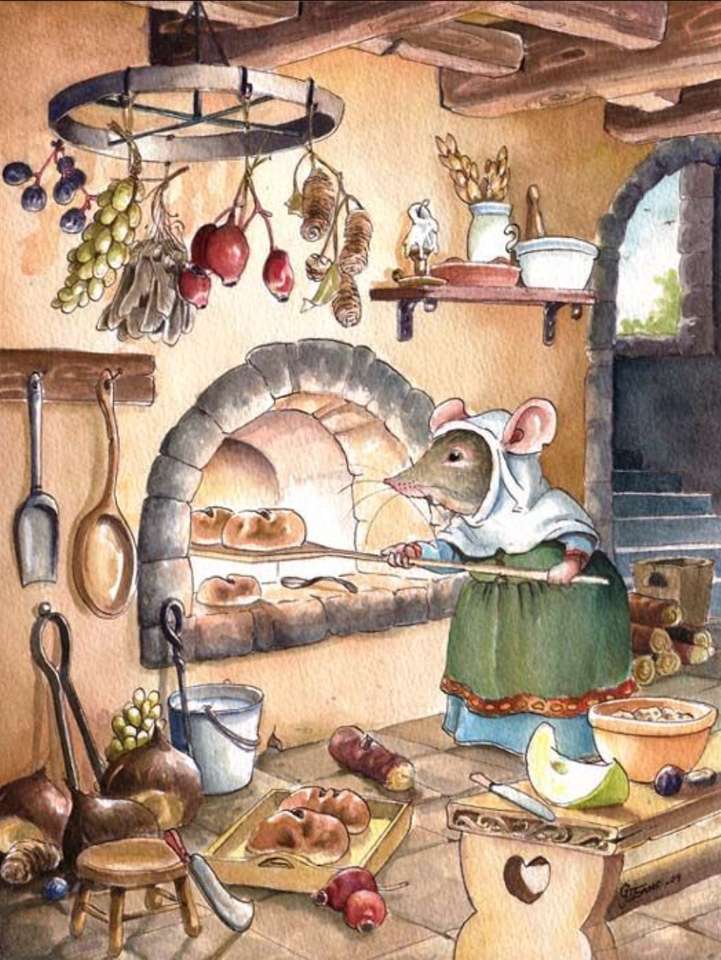 De kleine muis bakt brood online puzzel