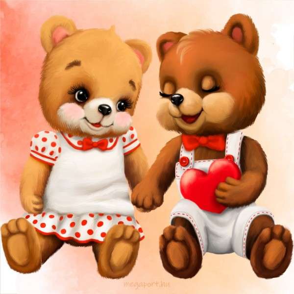Deux ours en peluche puzzle en ligne