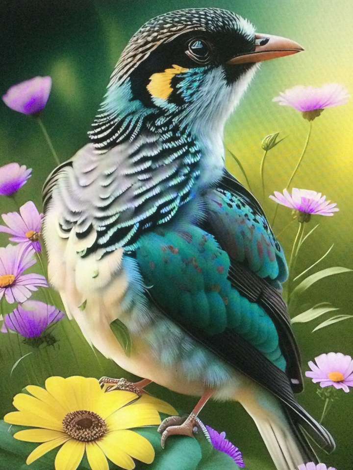 Птици с много цветове онлайн пъзел