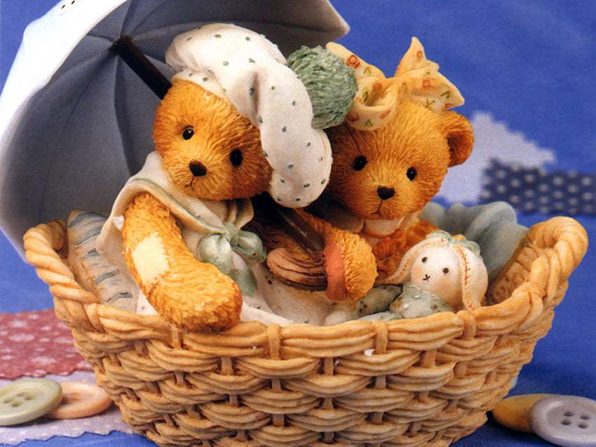 Adorable sweet teddy bear couple :) online puzzle