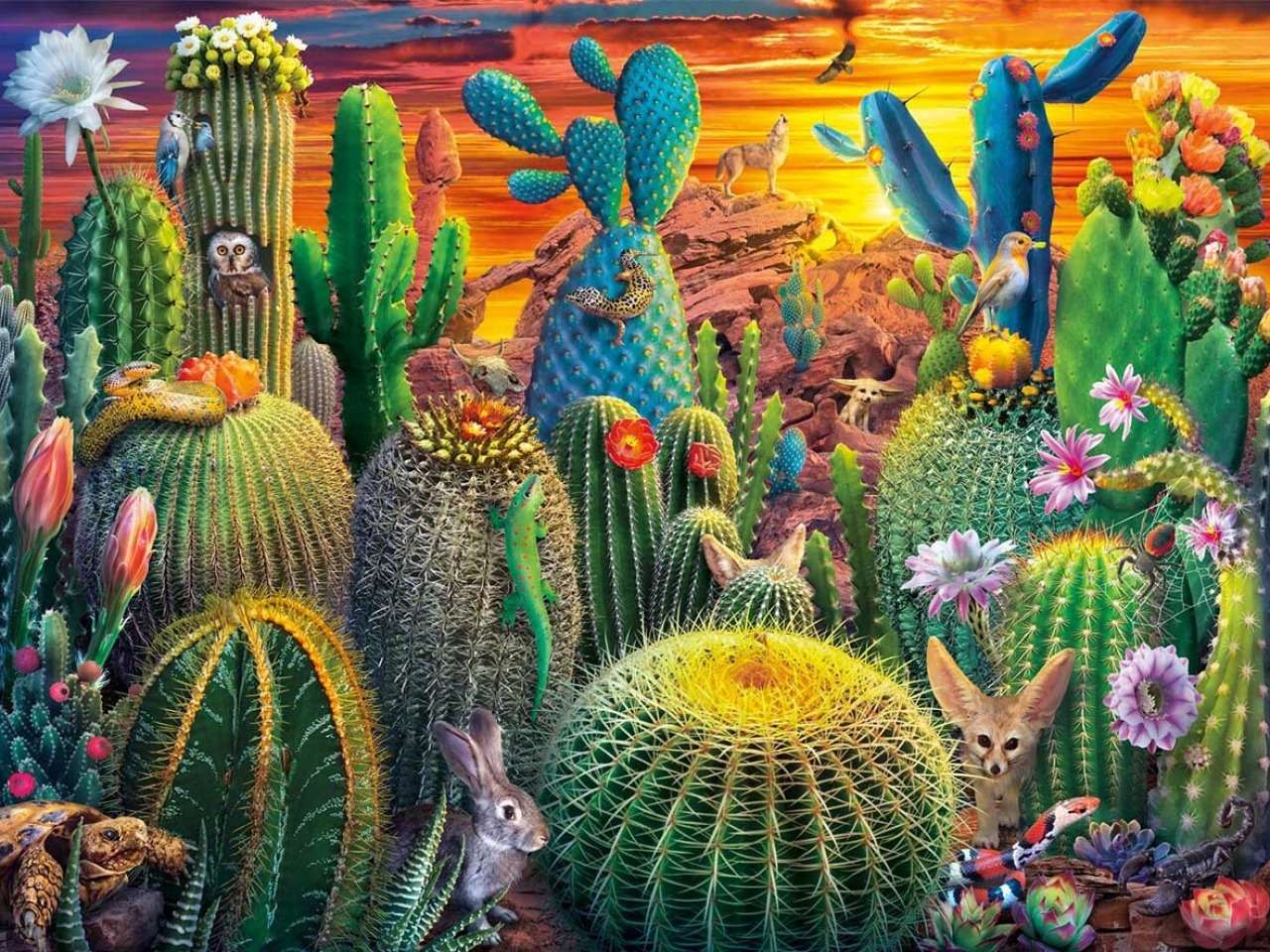 Vegetazione incredibile, animali, colori del deserto puzzle online