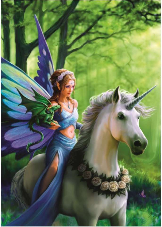 la fée, la licorne et le petit dragon puzzle en ligne