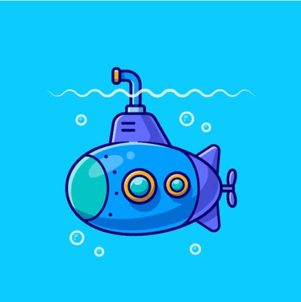 Красная подводная лодка и ракета из мультфильма