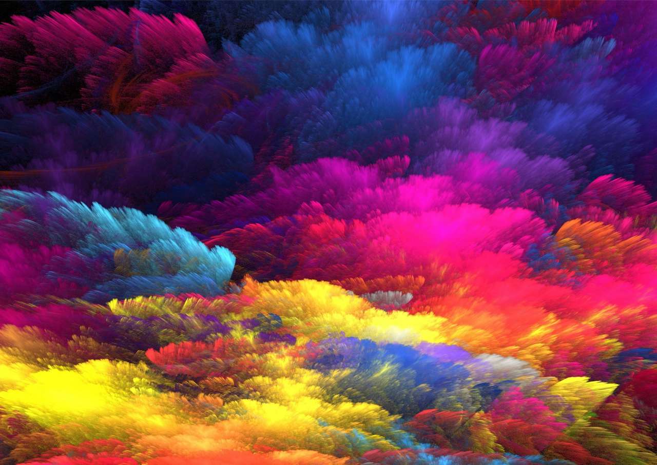 Textura multicolorida de uma nuvem colorida :) quebra-cabeças online