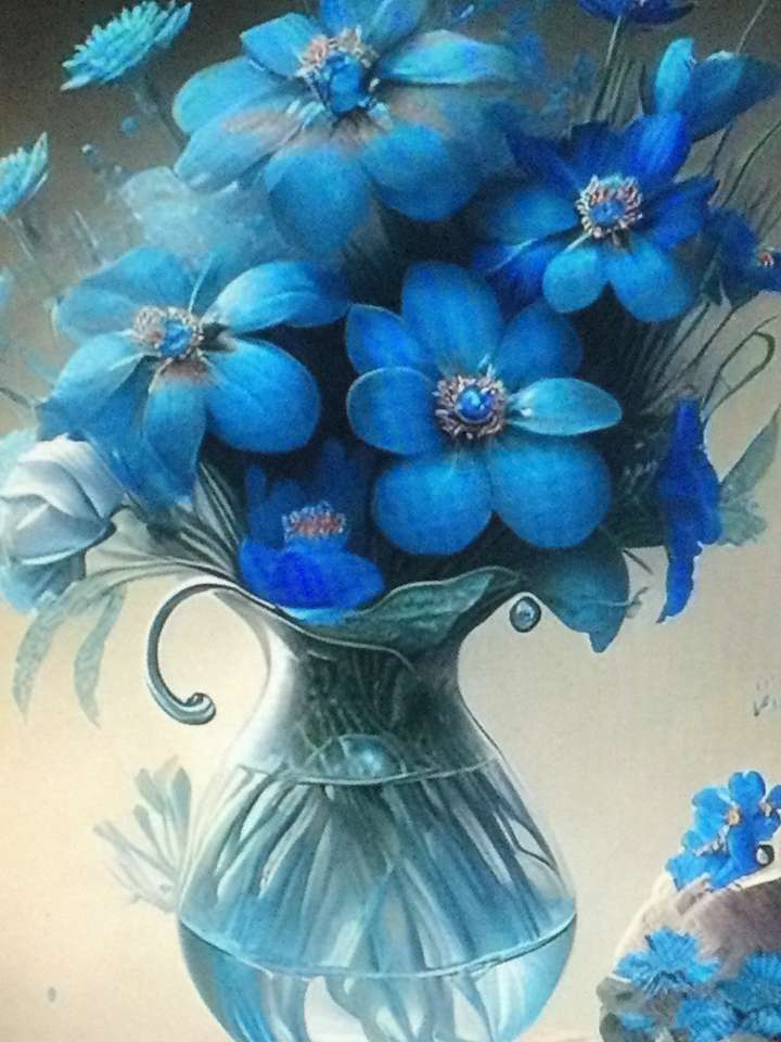 blaue Blumen Online-Puzzle