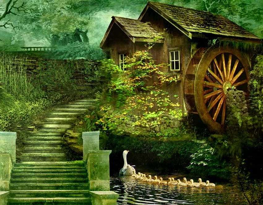 VERY OLD ANCIENT WATER MILL online puzzle