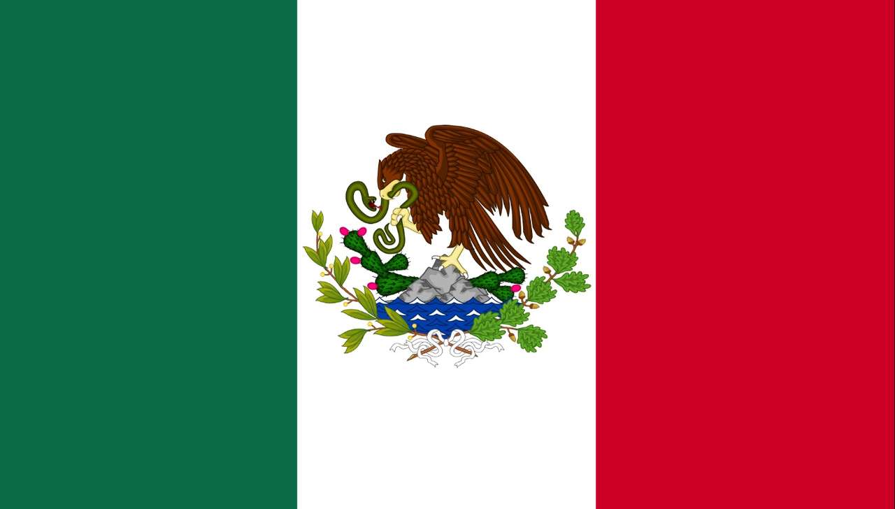 Mexikansk flagga pussel på nätet