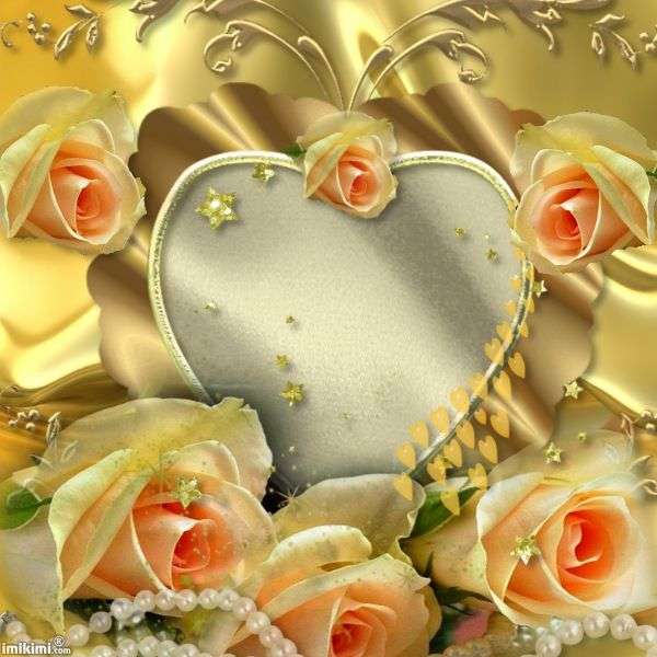 Bild. Blommor och hjärta Pussel online