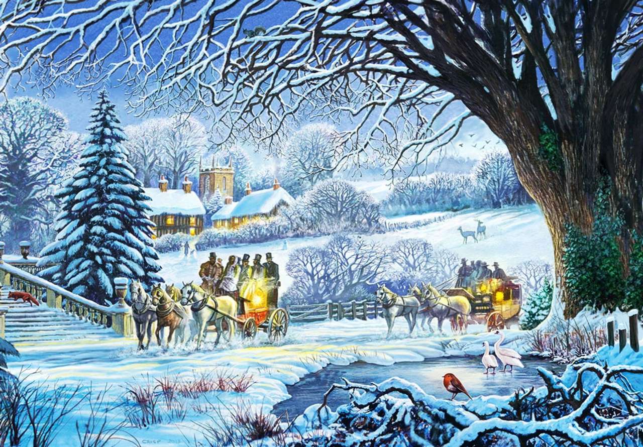 Old times - Winter "Coaches" :) online puzzle