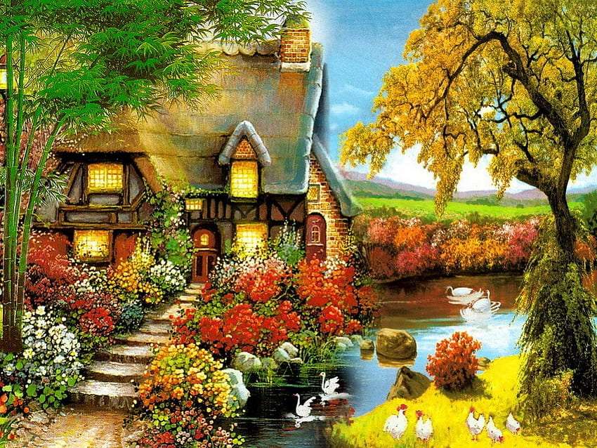 Krásný dům na krásném místě online puzzle