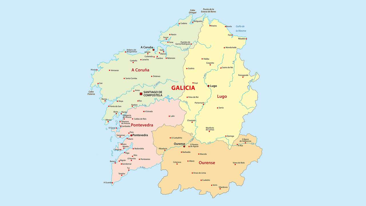 Galicia map jigsaw puzzle online