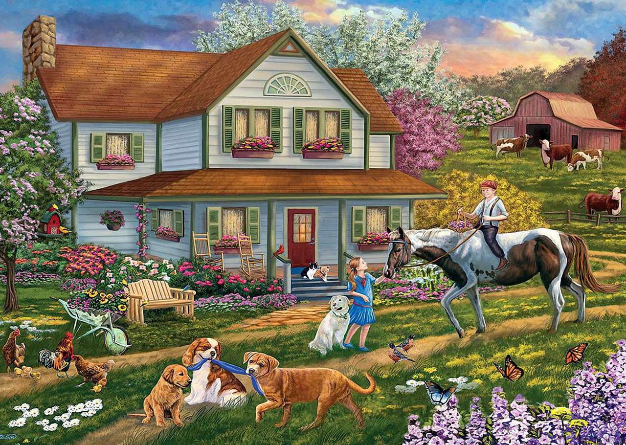 Country life of children and their friends jigsaw puzzle online