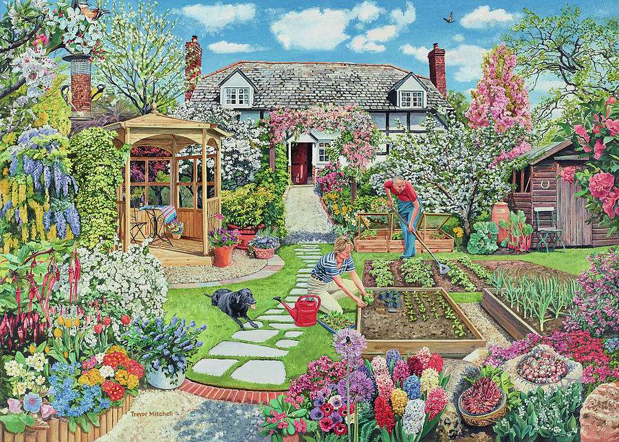 A spring garden jigsaw puzzle online
