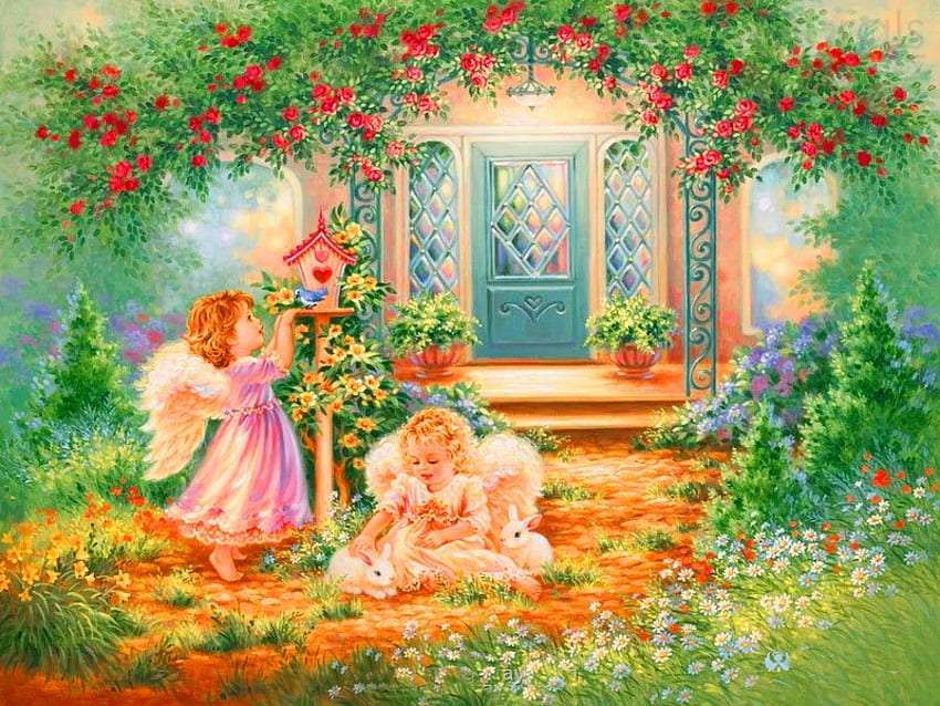 Andělští duchové krásných zahrad :) online puzzle