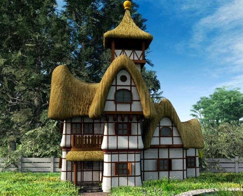 Unusual cottage, like from a fairy tale online puzzle