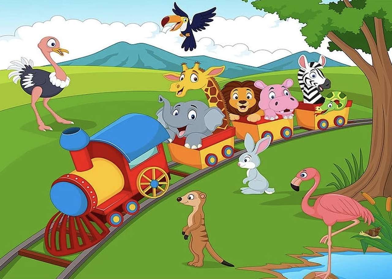 Vonattal látogatott Safari Park :) online puzzle