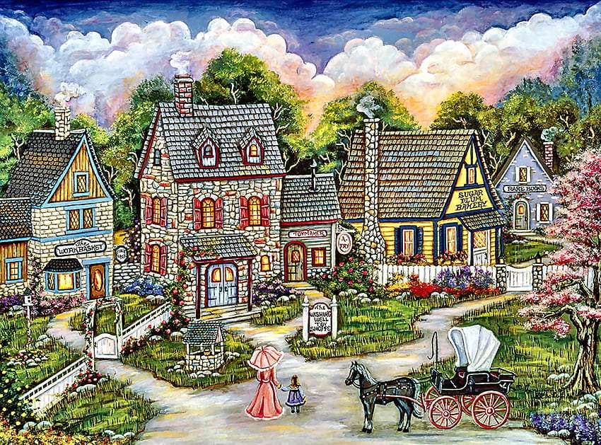 It's a wishing house with a wishing well - Wishing Well House online puzzle