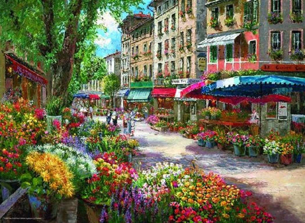 花市場 - パリ ジグソーパズルオンライン