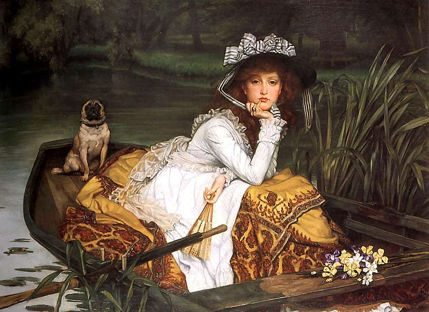 Young thoughtful lady in a boat jigsaw puzzle online