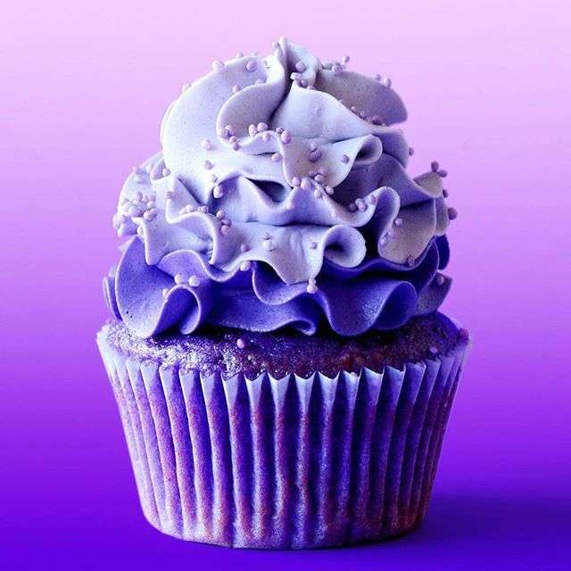 Blauwe cupcake online puzzel