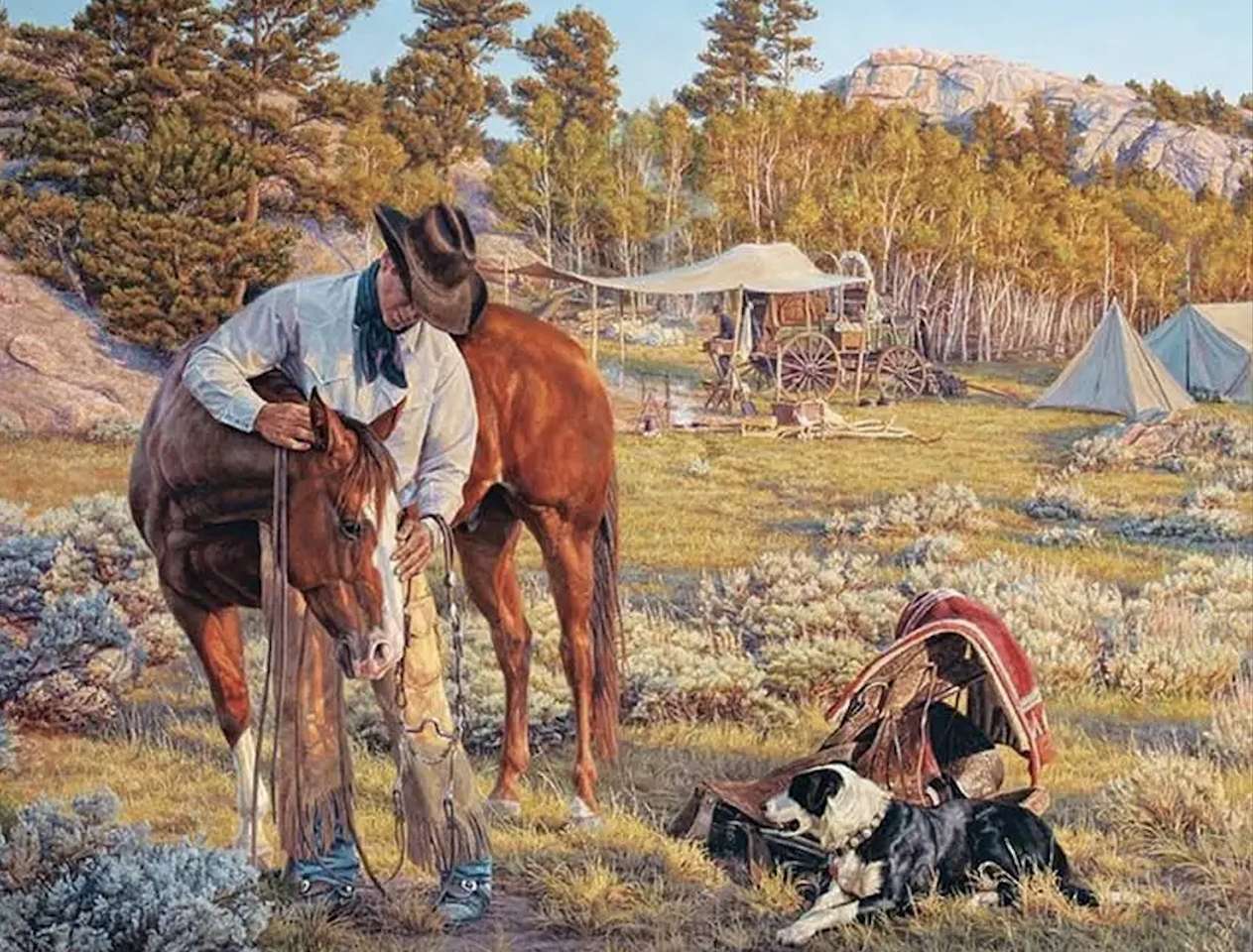 Camping cowboy din Texas puzzle online