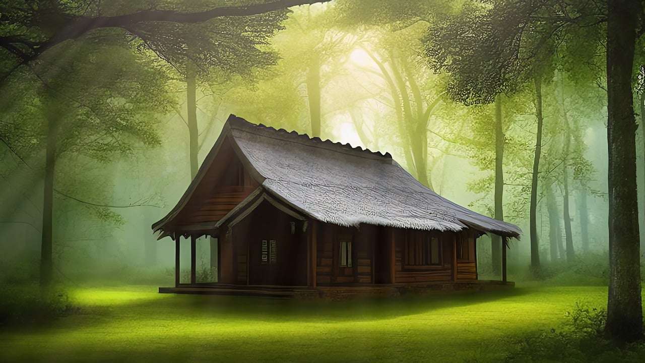 Дървена къща онлайн пъзел
