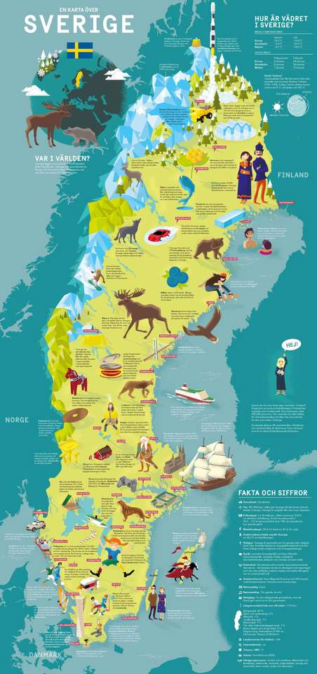 スウェーデンの地図 ジグソーパズルオンライン