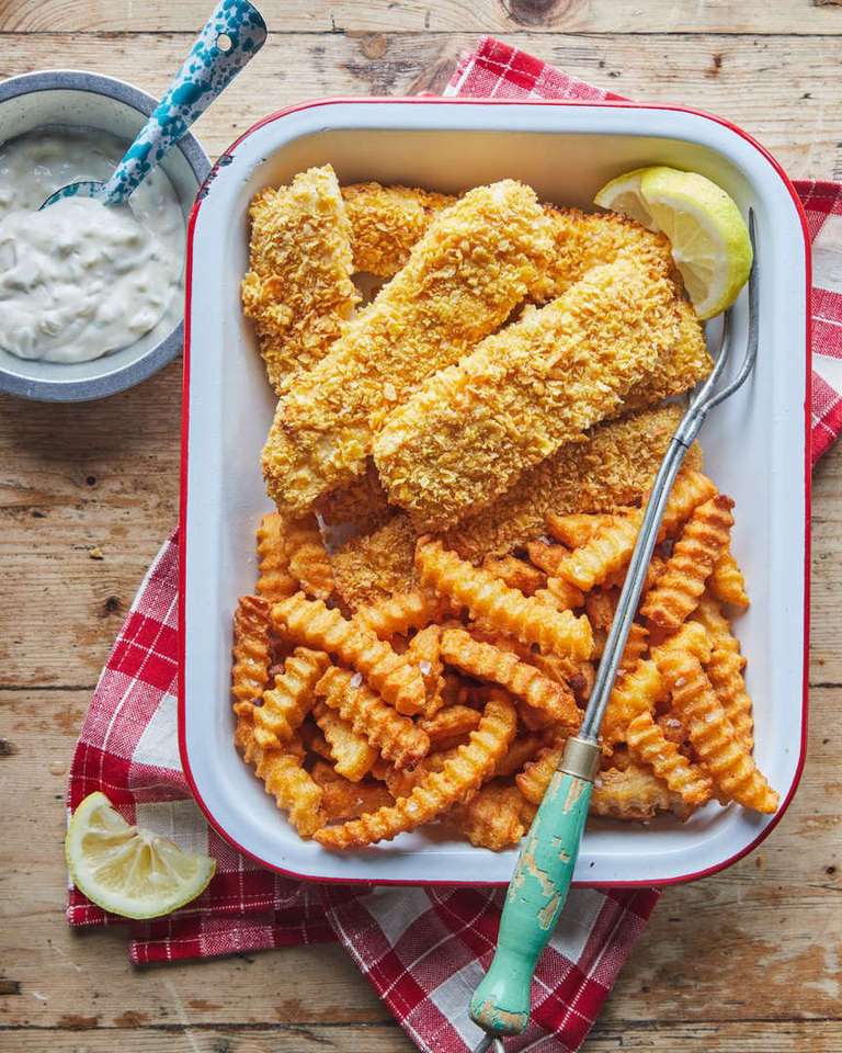 Cornflake Crusted Fried Fish online puzzle