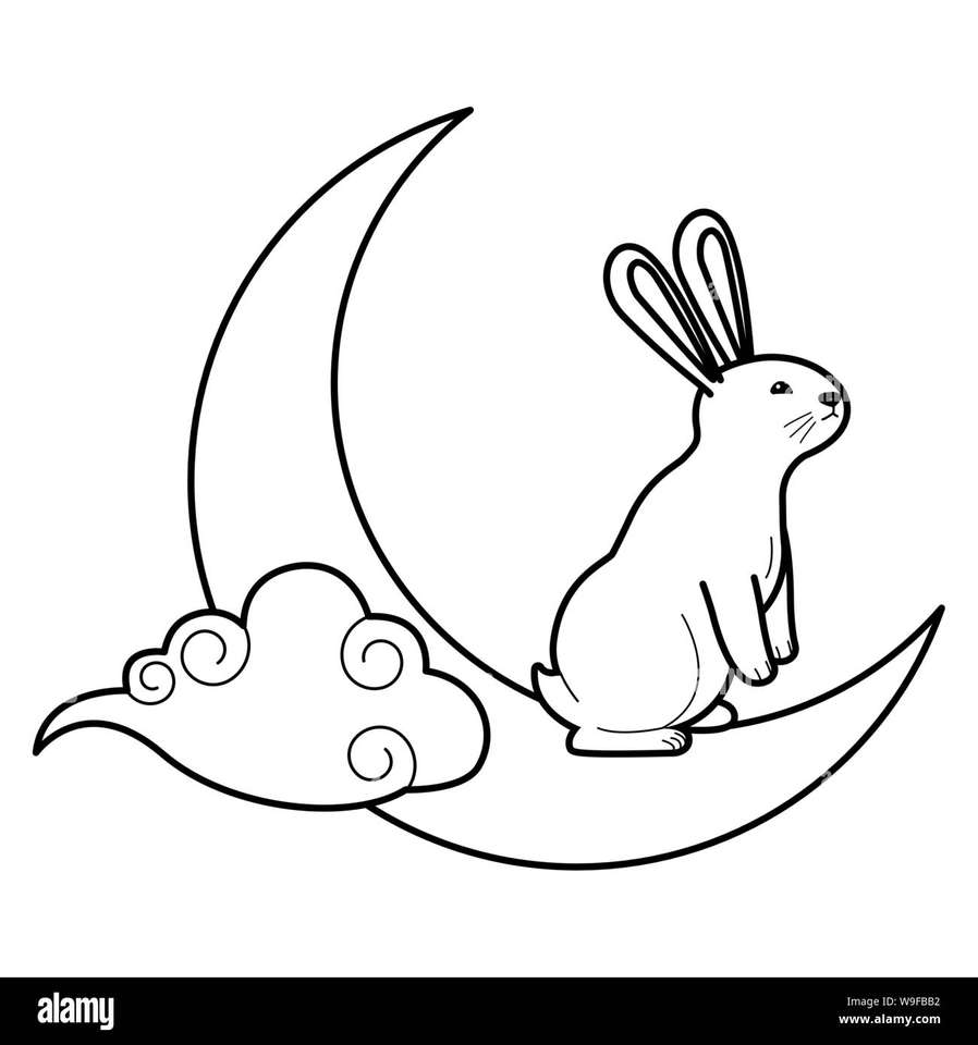 кролик на луне пазл онлайн