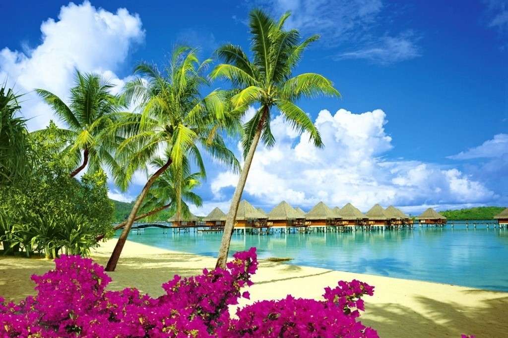 Тропические водные отели пазл онлайн