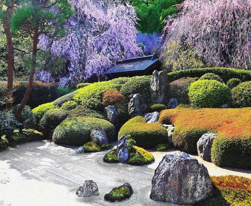 Jardin zen japonais dans leur style puzzle en ligne