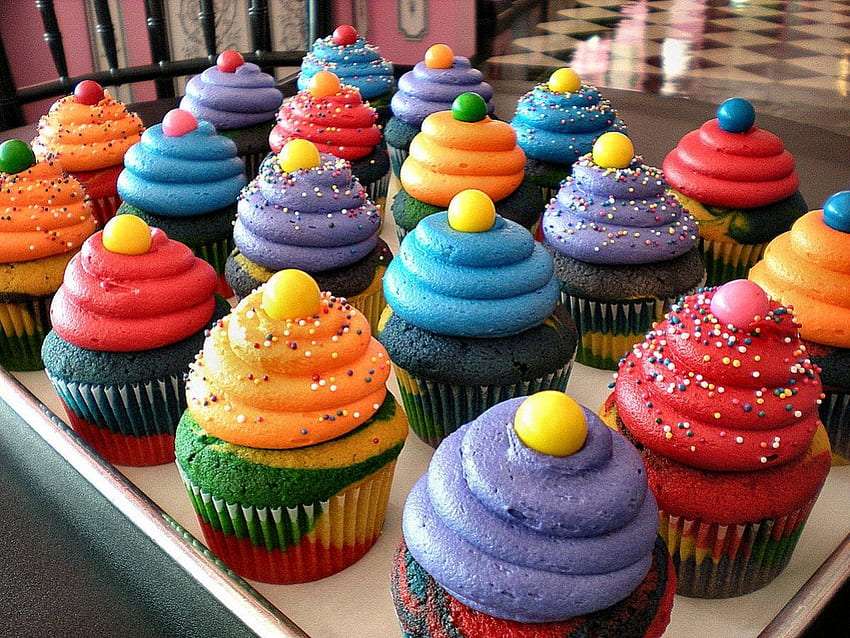Цветни и вкусни кексчета онлайн пъзел