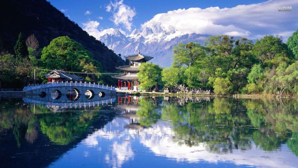 Underbart landskap från Kina pussel på nätet
