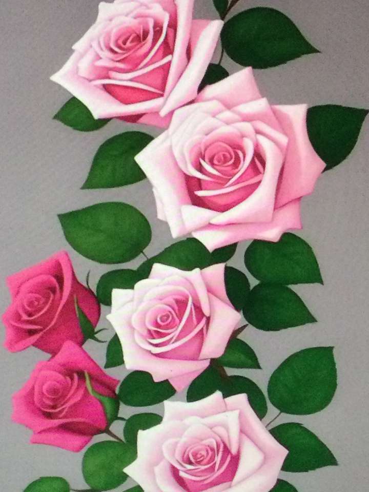 Шесть красивых роз пазл онлайн
