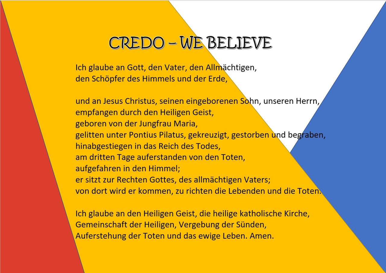 Credo - We believe Puzzlespiel online