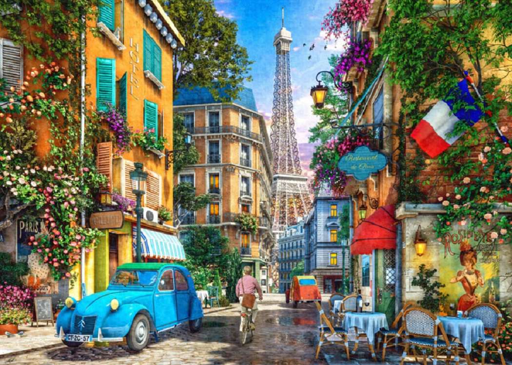 Una strada luminosa a Parigi puzzle online